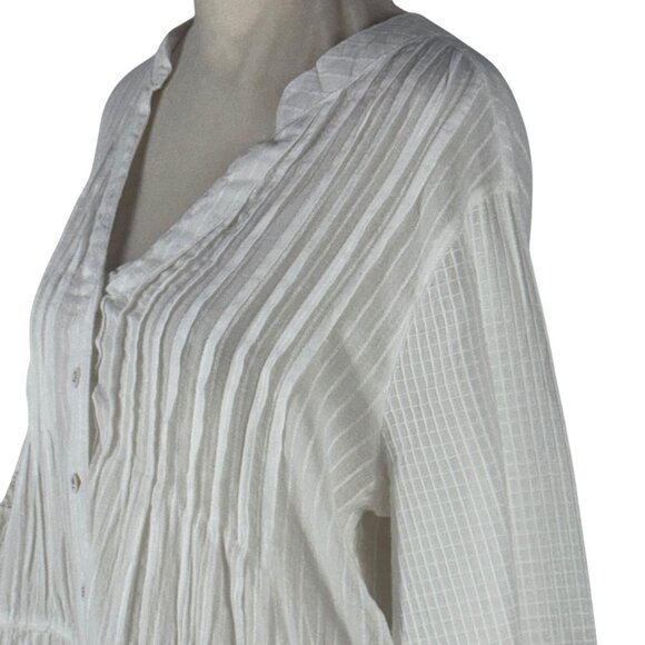 Like new! DOTTI White Cotton Boho Shabby Chic Swim Coverup Size Medium - Picture 8 of 13